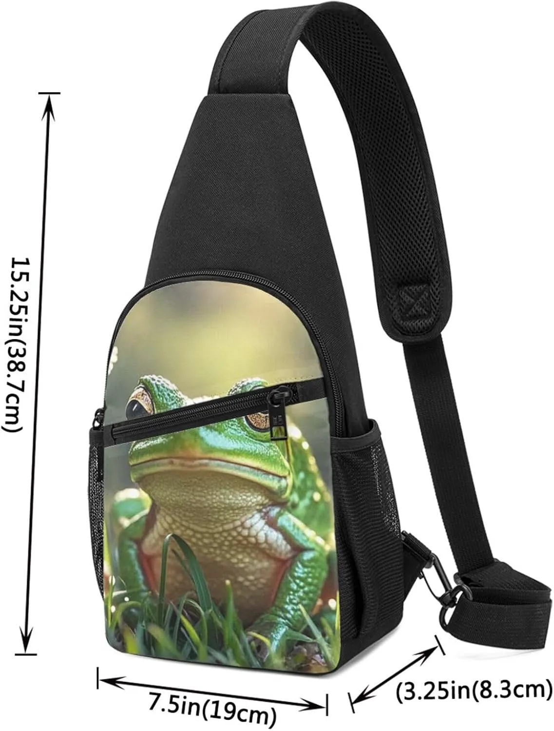 Sling Bag Backpack for Men Women Crossbody cute frog1 Chest Bag Crossbody Bag for Travel Sport Running