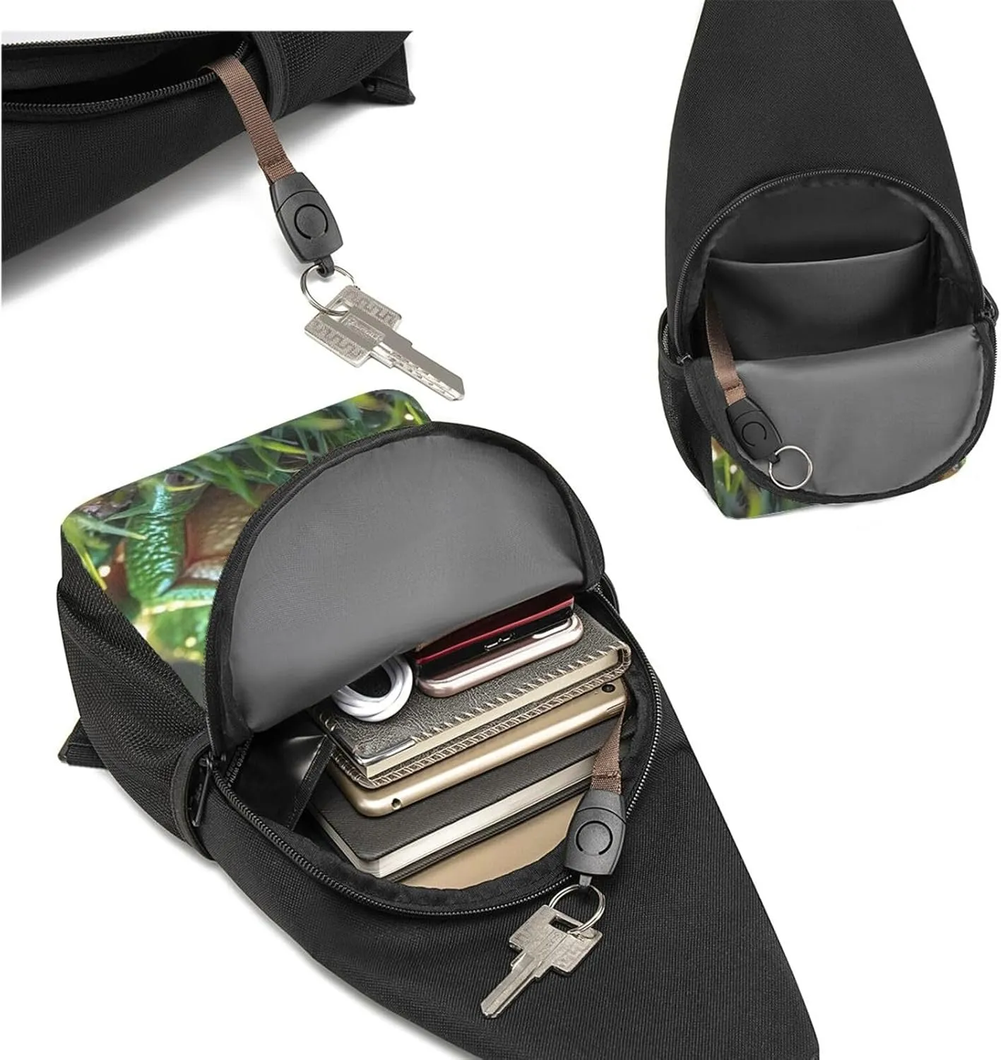 Sling Bag Backpack for Men Women Crossbody cute frog1 Chest Bag Crossbody Bag for Travel Sport Running