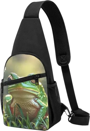 Sling Bag Backpack for Men Women Crossbody cute frog1 Chest Bag Crossbody Bag for Travel Sport Running