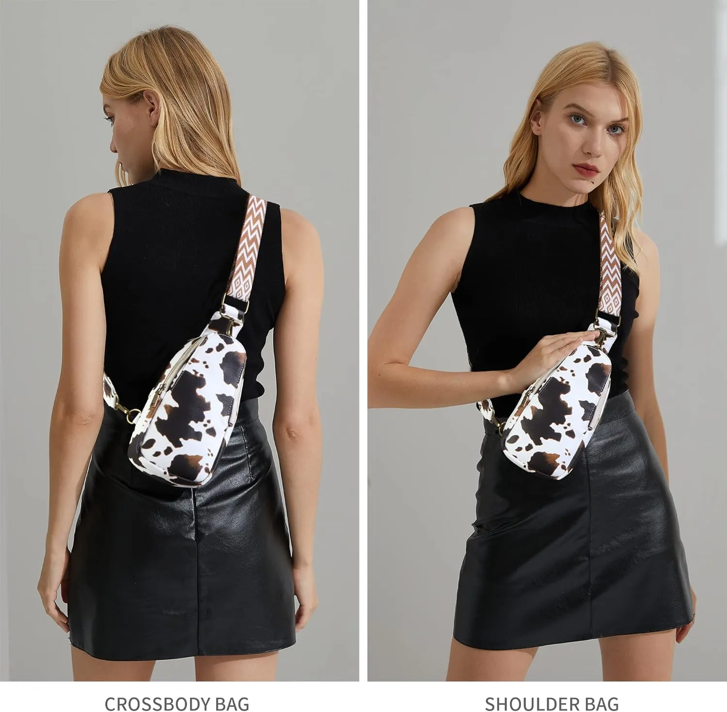 Sling Crossbody Bag for Women Chest Purse Fanny Pack Shoulder Backpack With Guitar Strap