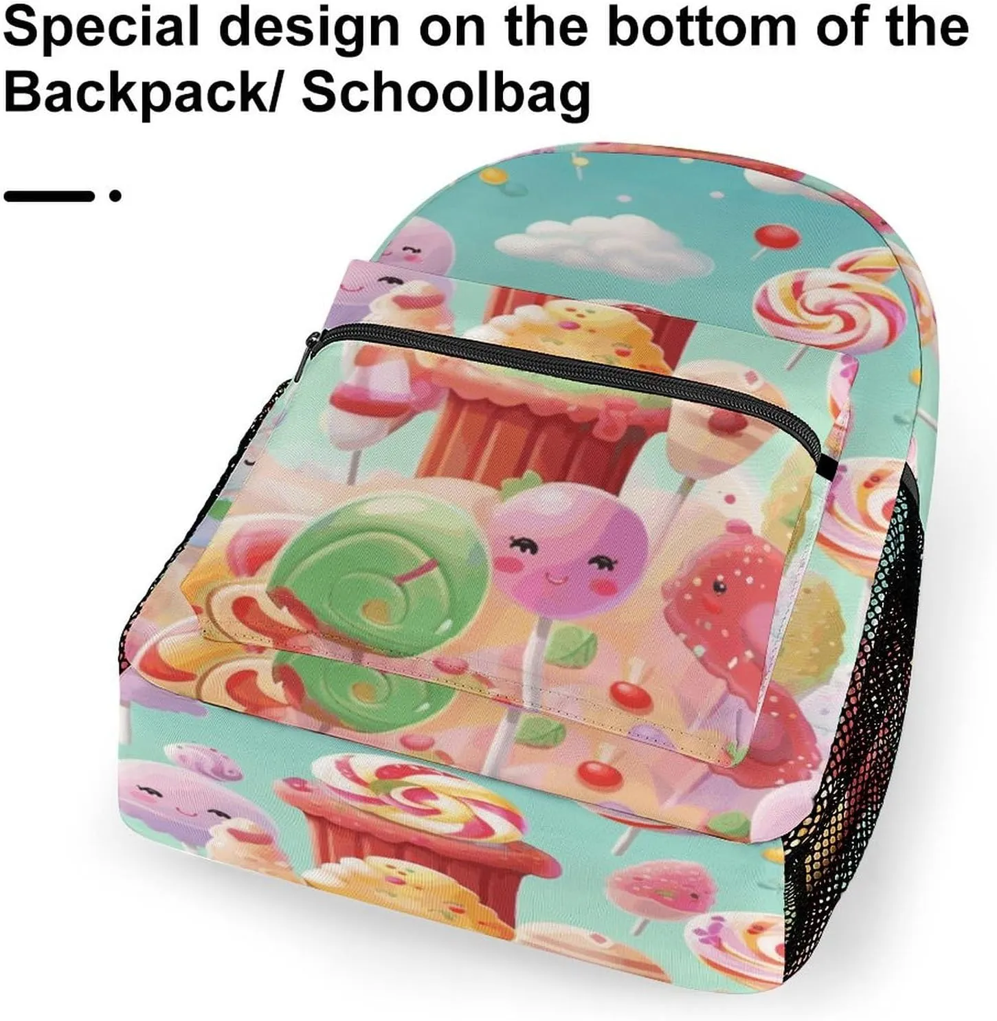 Small Backpacks Personalized Candy Happy Printing Travel Bag Lightweight Travel Backpack For Women Men