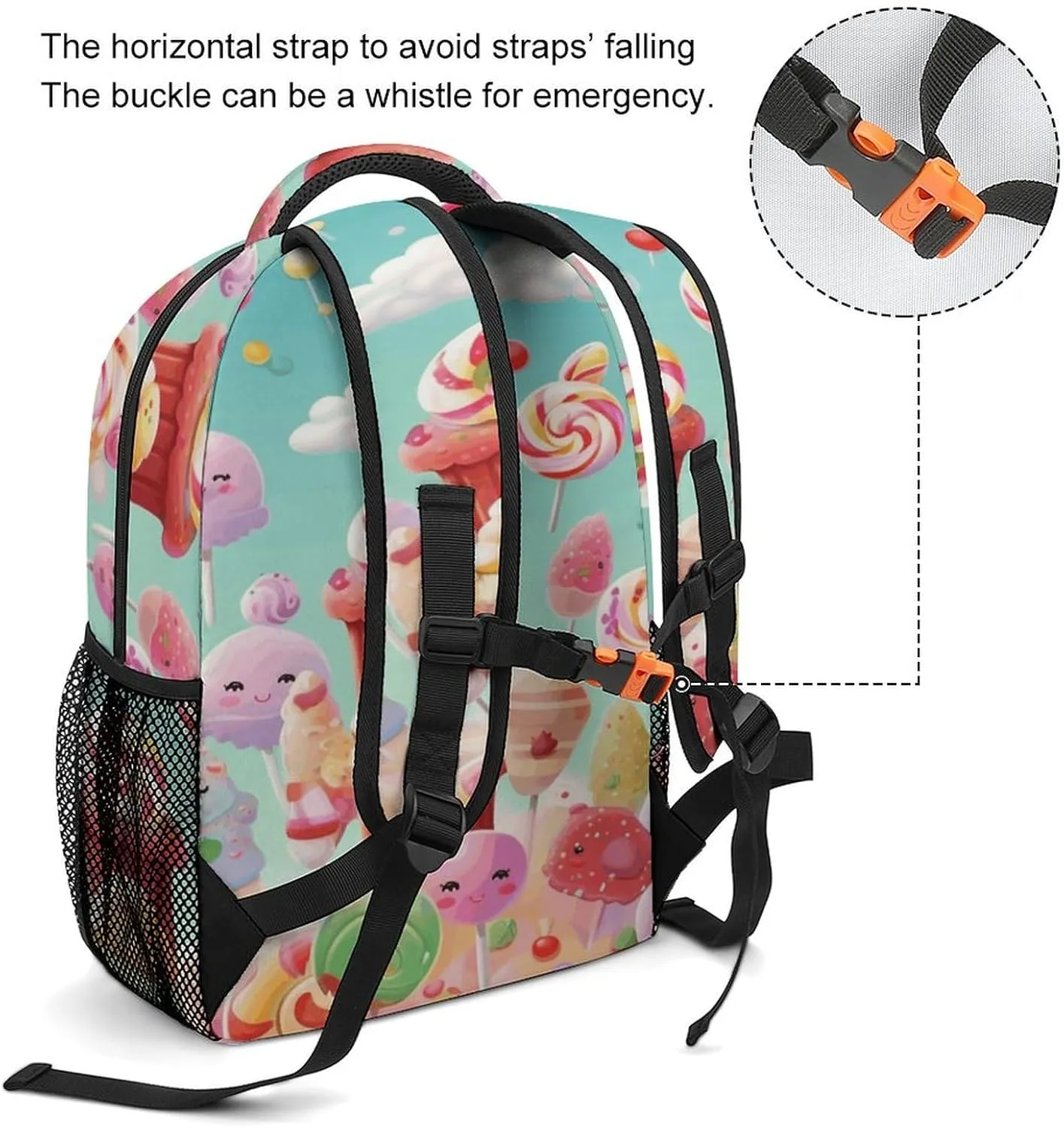 Small Backpacks Personalized Candy Happy Printing Travel Bag Lightweight Travel Backpack For Women Men