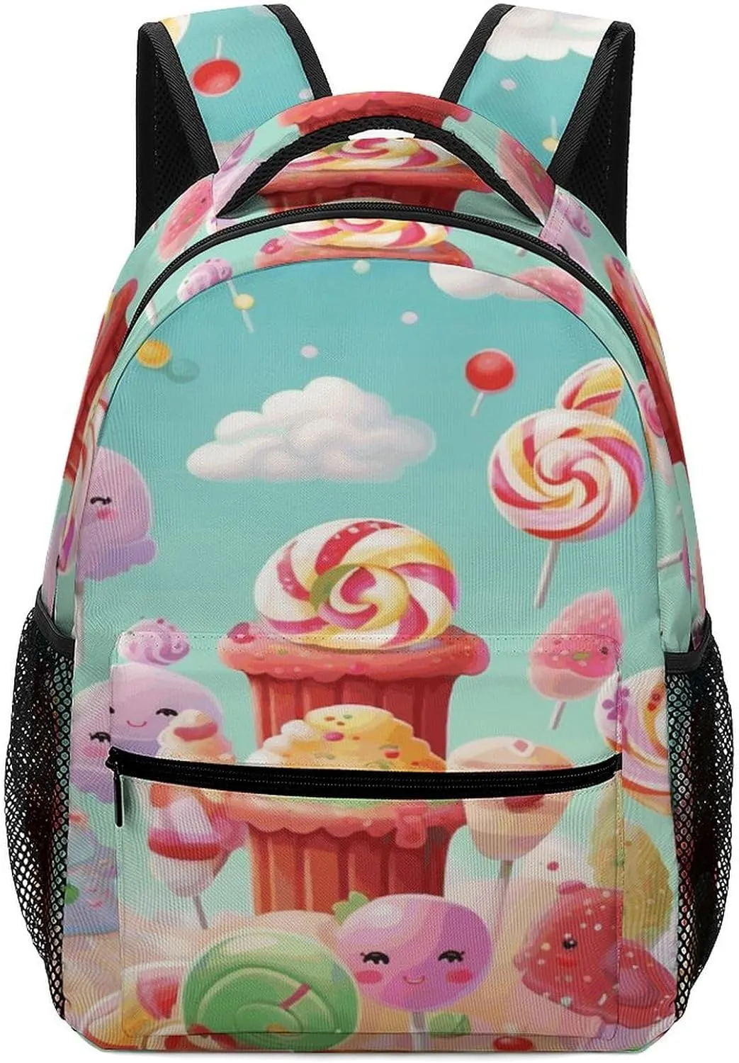 Small Backpacks Personalized Candy Happy Printing Travel Bag Lightweight Travel Backpack For Women Men