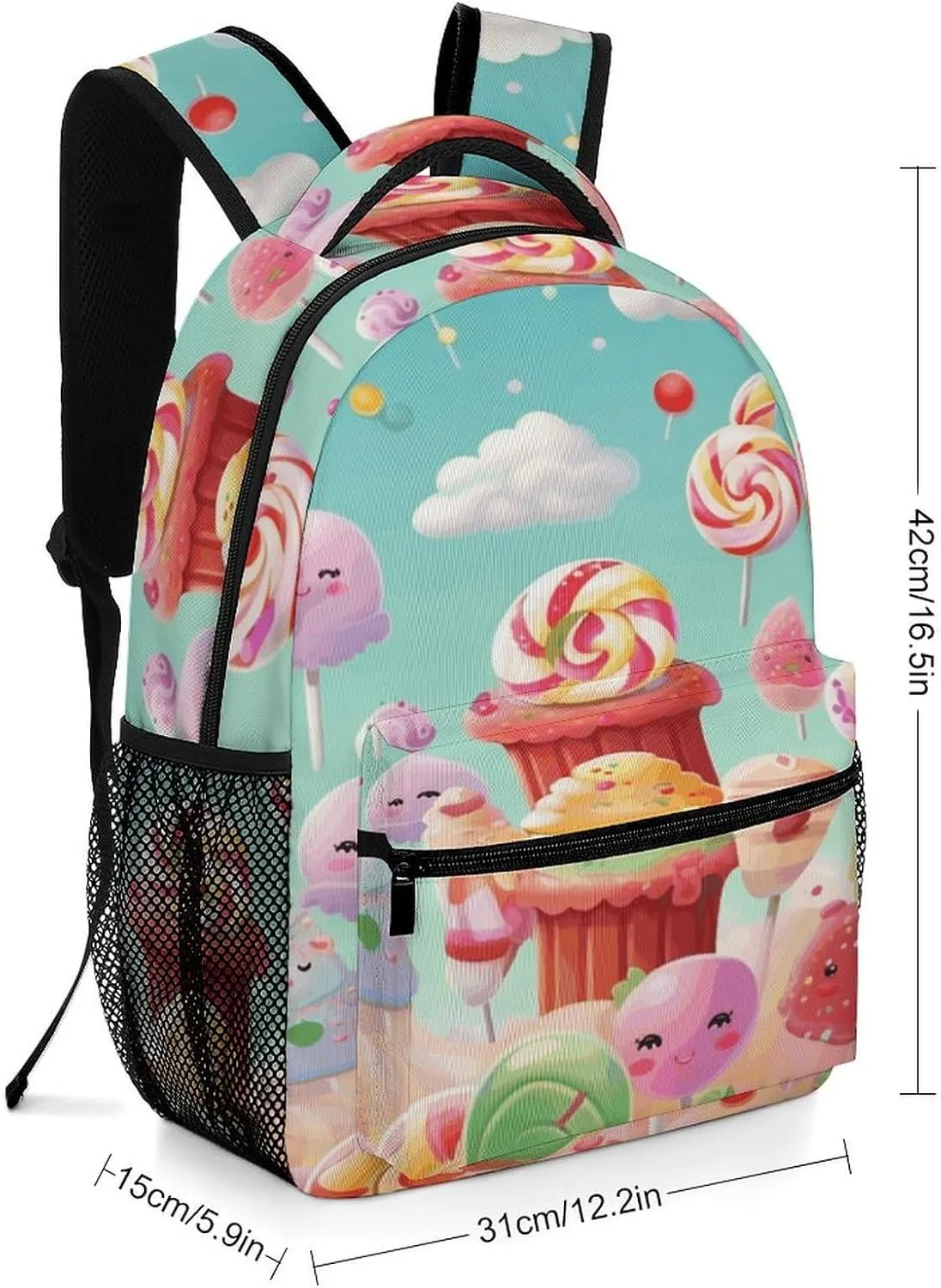 Small Backpacks Personalized Candy Happy Printing Travel Bag Lightweight Travel Backpack For Women Men
