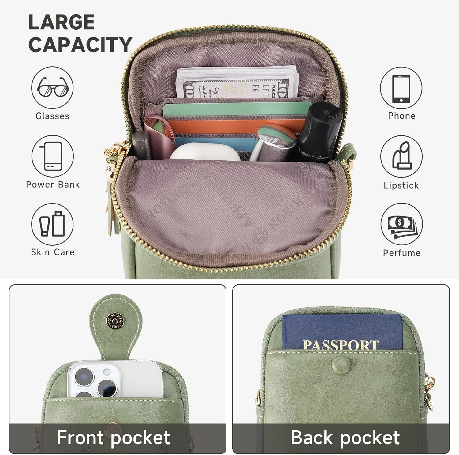 Small Crossbody Bags for Women, Lightweight Mini Cute Cell Phone Purse for Women with Tassel Shining Butterfly