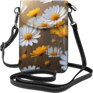 Small Crossbody Bags for Women,Leather Shoulder Bag for Cell Phone Purse with Strap and Native American Patterns Printed