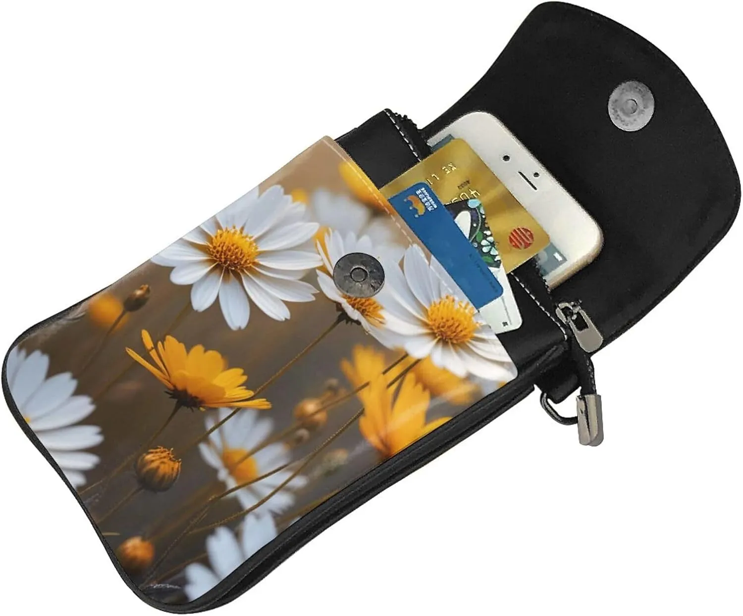 Small Crossbody Bags for Women,Leather Shoulder Bag for Cell Phone Purse with Strap and Native American Patterns Printed