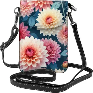 Small Crossbody Bags for Women,Leather Shoulder Bag for Cell Phone Purse with Strap and Tropical tree Printed