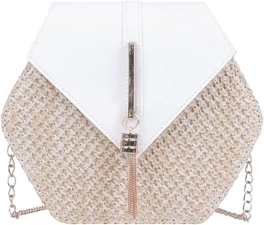 Small Crossbody Purse Women Woven Shoulder Bag with Tassel Solid Color Handmade Designer Summer Travel