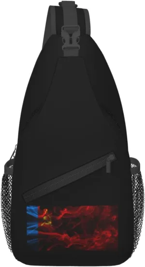 Smoke Style Flag Of The Russian Soviet Federative Socialist Republic Crossbody Bags For Women Men Chest Backpack Gym Shoulder Bag Travel Outdoor Sports Casual Crossbody Bags
