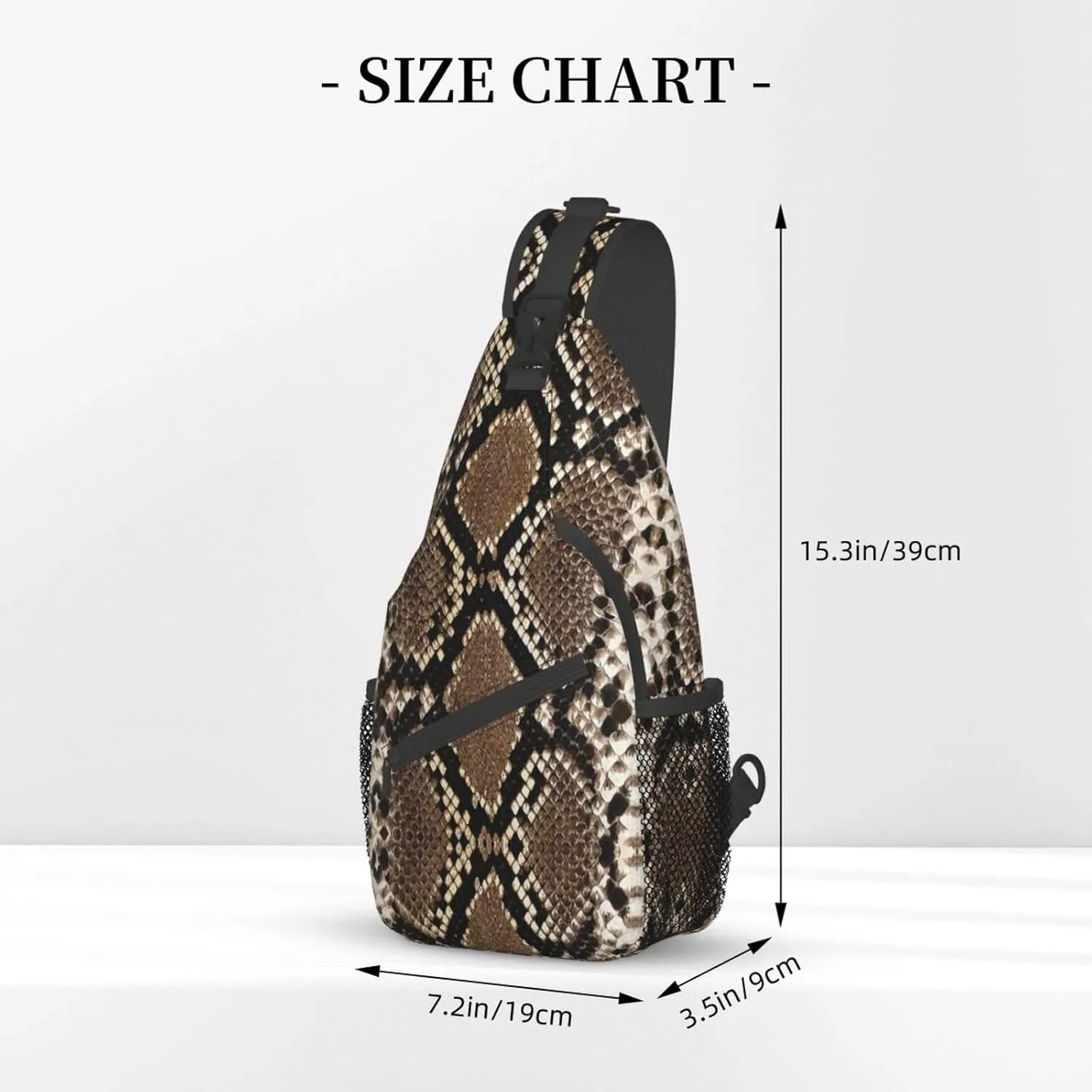 Snakeskin Crossbody Bag Snake Shoulder Bag Backpack Funny Sling Bag Chest Casual Daypack for Outdoor