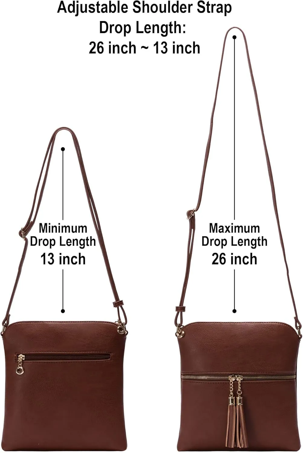 Solene Womens Lightweight Medium Crossbody Purse with Tassel, Perfect Size Crossbody Bags for Daily Use, travel