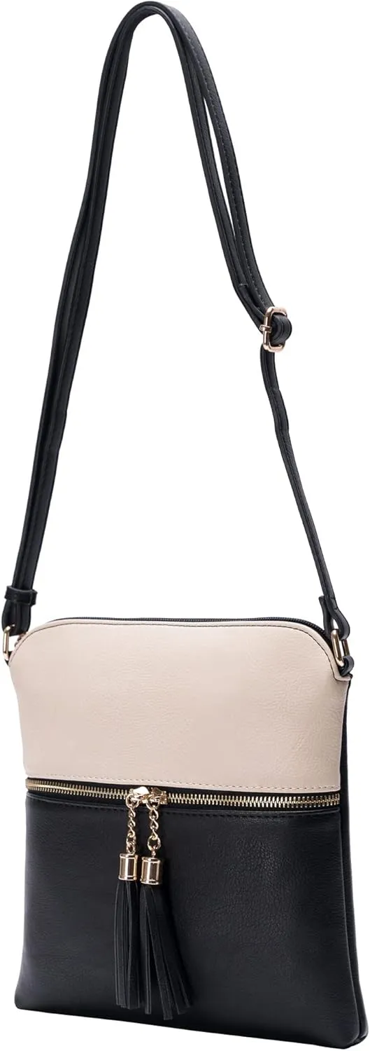 Solene Womens Lightweight Medium Crossbody Purse with Tassel, Perfect Size Crossbody Bags for Daily Use, travel