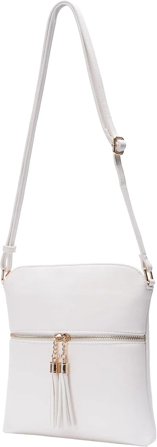 Solene Womens Lightweight Medium Crossbody Purse with Tassel, Perfect Size Crossbody Bags for Daily Use, travel