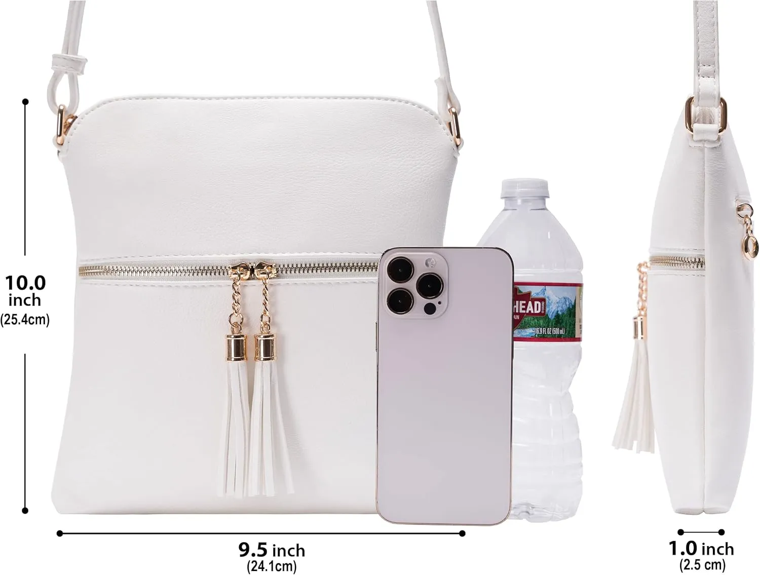 Solene Womens Lightweight Medium Crossbody Purse with Tassel, Perfect Size Crossbody Bags for Daily Use, travel