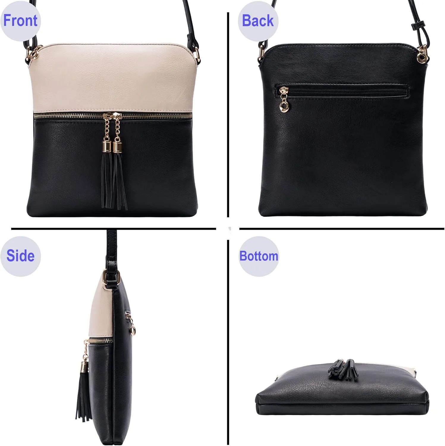 Solene Womens Lightweight Medium Crossbody Purse with Tassel, Perfect Size Crossbody Bags for Daily Use, travel
