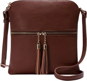 Solene Womens Lightweight Medium Crossbody Purse with Tassel, Perfect Size Crossbody Bags for Daily Use, travel