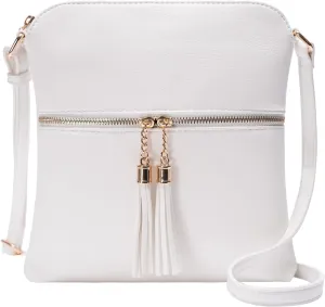 Solene Womens Lightweight Medium Crossbody Purse with Tassel, Perfect Size Crossbody Bags for Daily Use, travel
