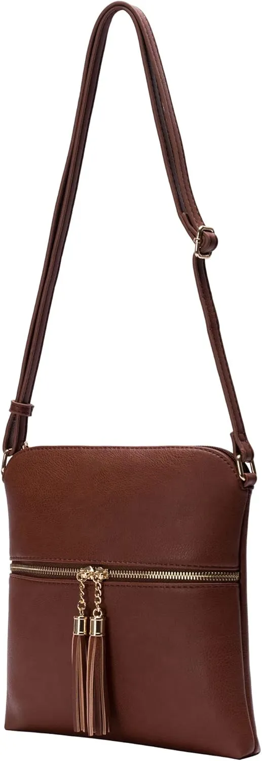 Solene Womens Lightweight Medium Crossbody Purse with Tassel, Perfect Size Crossbody Bags for Daily Use, travel
