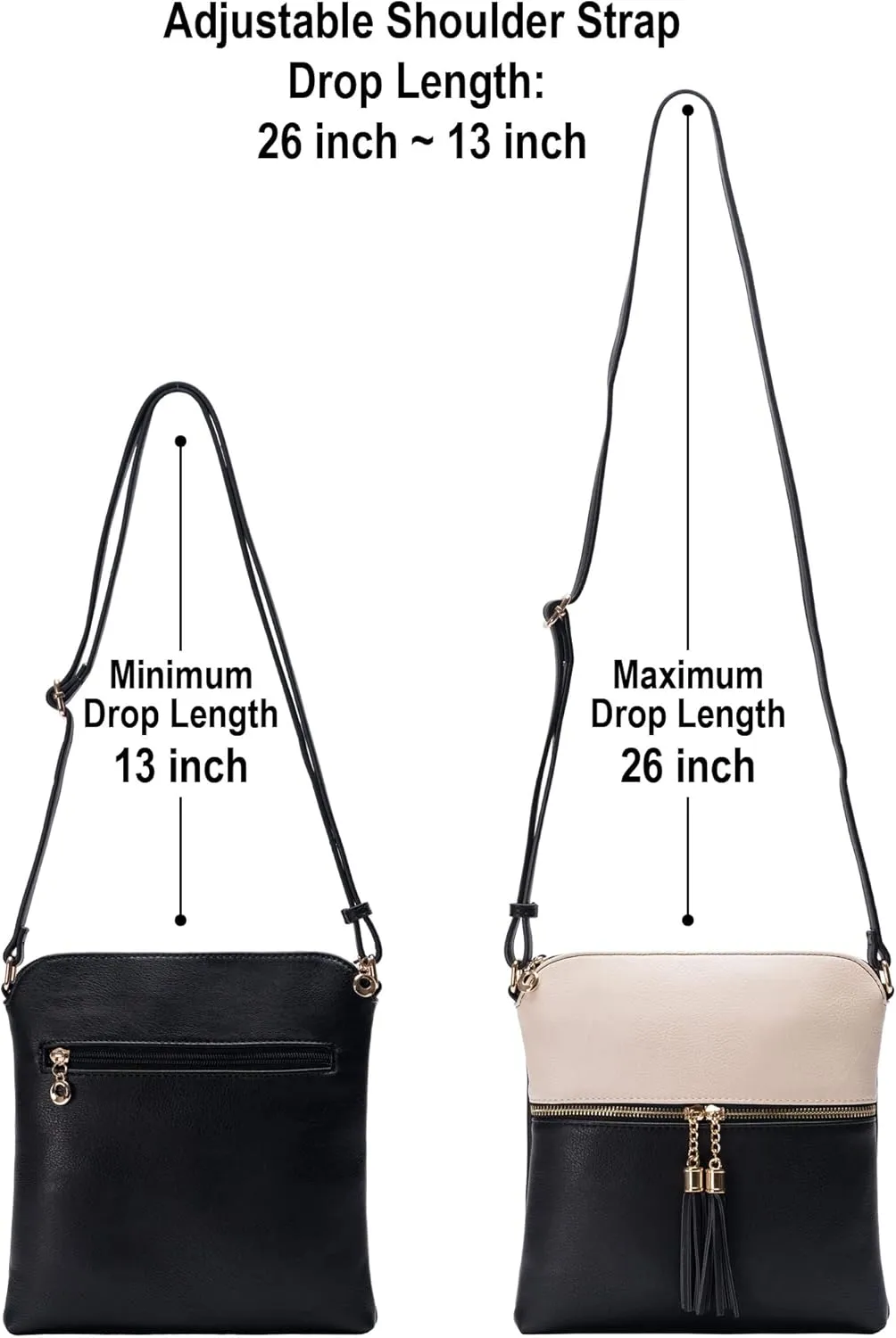 Solene Womens Lightweight Medium Crossbody Purse with Tassel, Perfect Size Crossbody Bags for Daily Use, travel