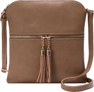 Solene Womens Lightweight Medium Crossbody Purse with Tassel, Perfect Size Crossbody Bags for Daily Use, travel