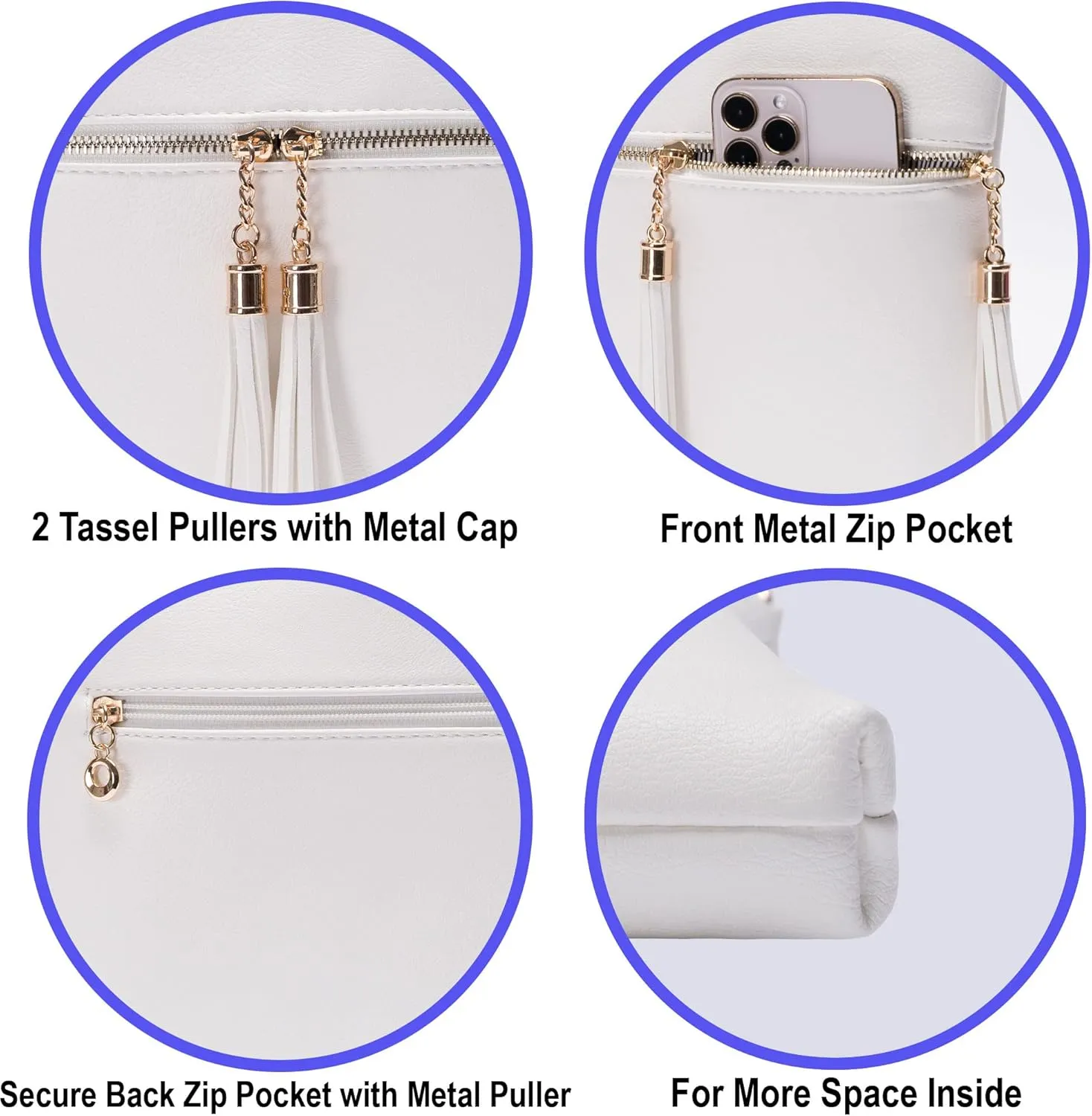 Solene Womens Lightweight Medium Crossbody Purse with Tassel, Perfect Size Crossbody Bags for Daily Use, travel