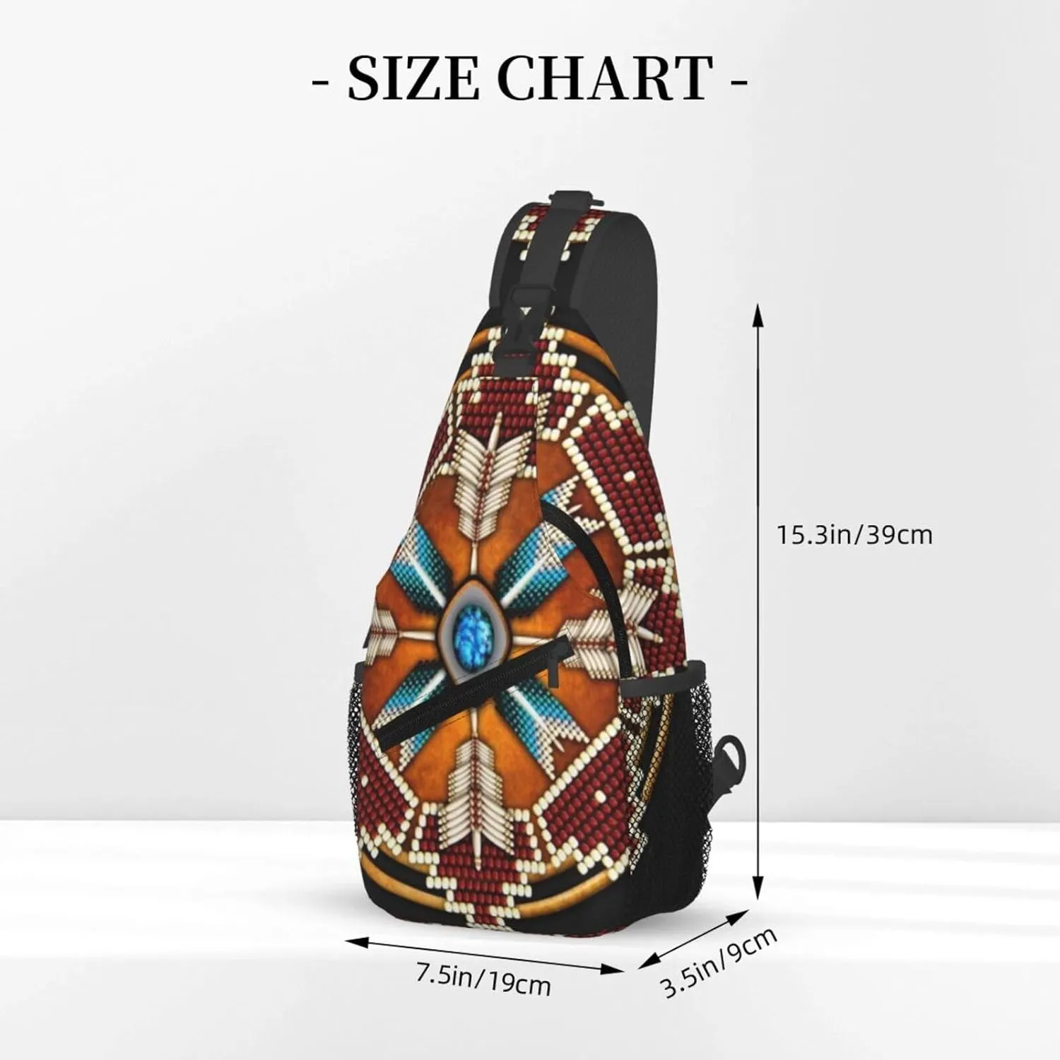 Southwest Native American Indian Aztec Men'S Crossbody Bag Travel Hiking Shoulder Backpack Chest Bag