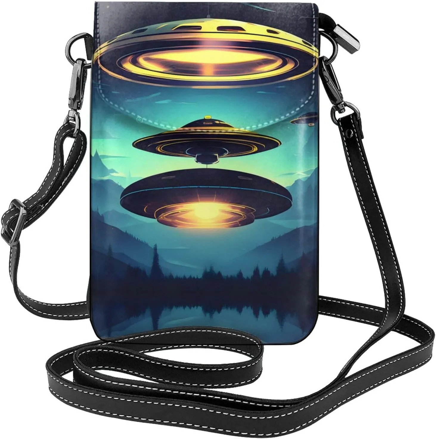 Spacecraft descend Women's crossbody bag, crossbody phone bag, tassel wallet with shoulder strap, best gift for women.