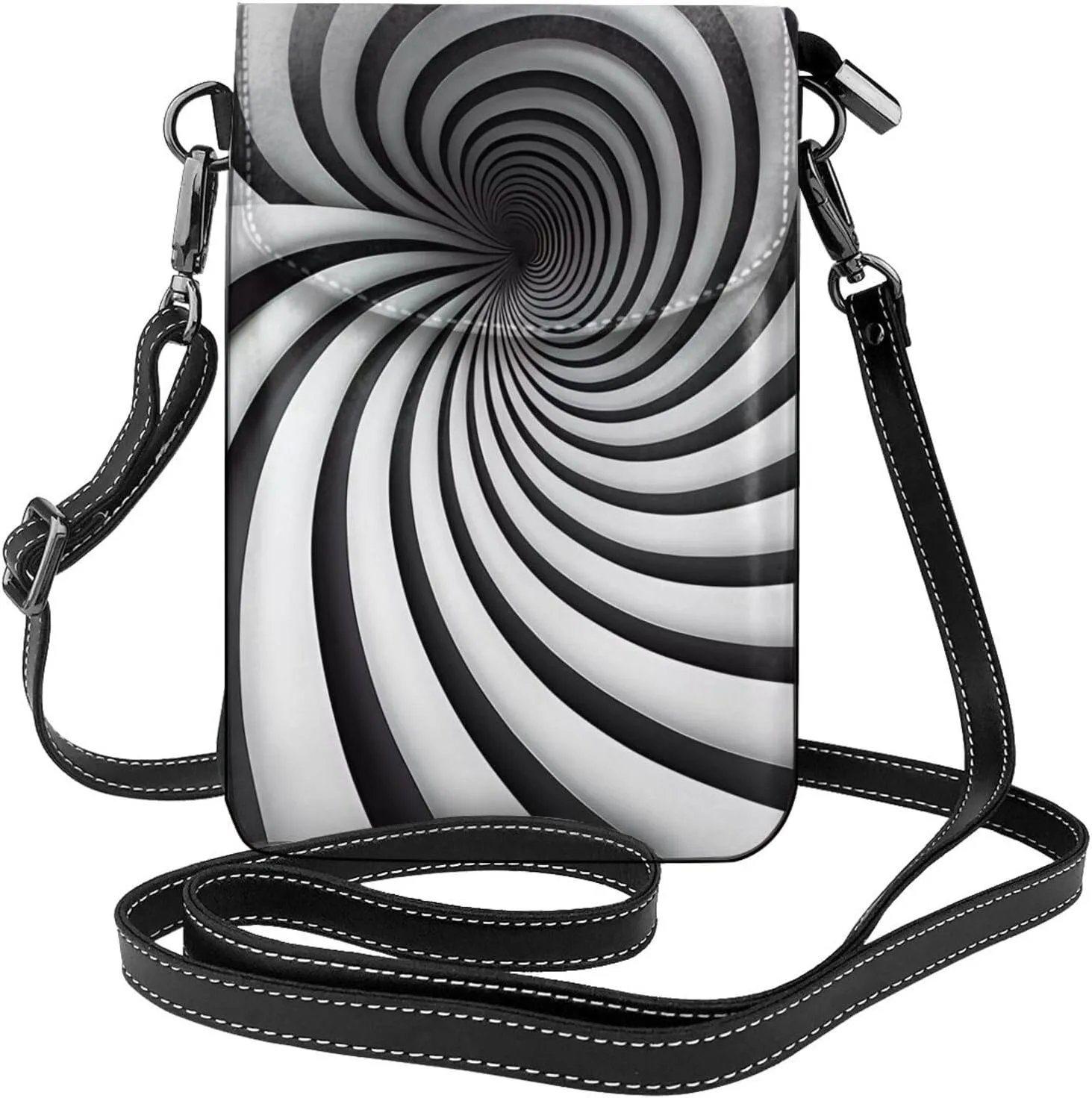 spiral optical illusion gif Women's crossbody bag, crossbody phone bag, tassel wallet with shoulder strap, best gift for women.