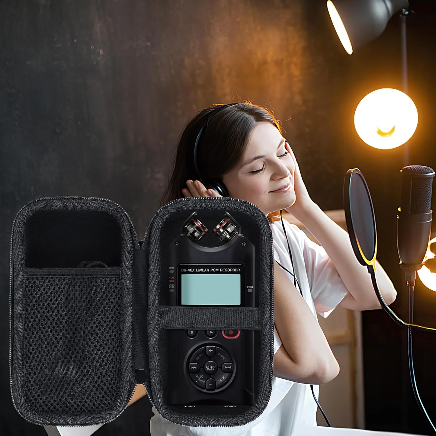 Storage Case Compatible with Tascam DR-07X / DR-40X Stereo Handheld Digital Audio Portable Recorder