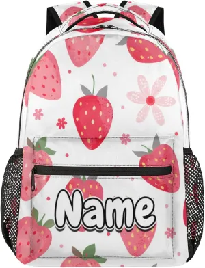 Strawberry Theme Large Backpack Fashion Travel Backpacks for Business Women Men Casual Laptop Bag Waterproof Lightweight Shoulder Bags 16in