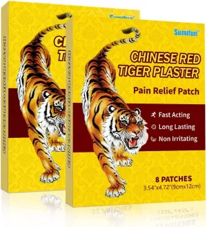 Sumifun Tiger Relieving Patch, Chinese Tiger Plaster, for Shoulder, Back, Knee, Joint & Muscle, 64 Counts