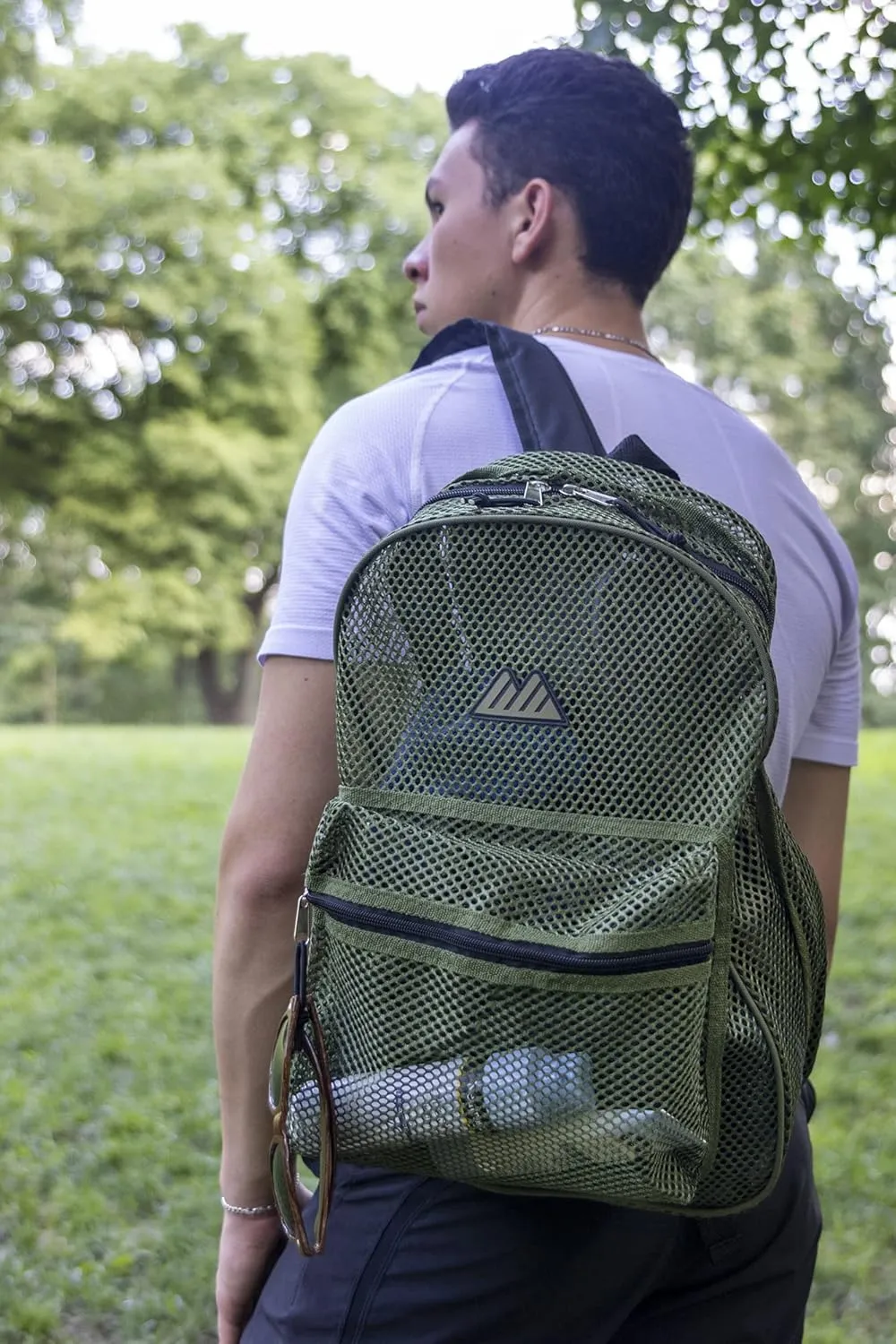 Summit Ridge Mesh Backpacks for Kids, Adults, School, Beach, and Travel, Colorful Transparent Mesh Backpacks with Padded Straps Large