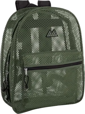 Summit Ridge Mesh Backpacks for Kids, Adults, School, Beach, and Travel, Colorful Transparent Mesh Backpacks with Padded Straps Large