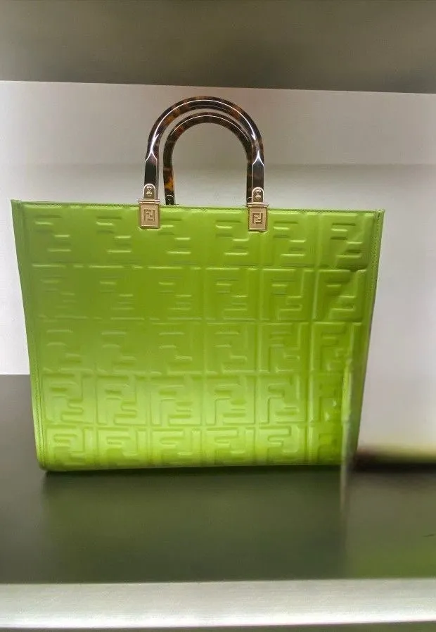 Sunshine Medium Embossed Leather Shopper Tote Bag