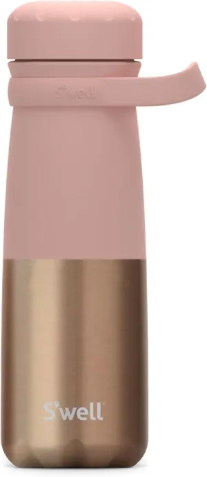 S'well Stainless Steel Traveler With Handle, 24oz, Pink Pyrite, Triple Layered Vacuum Insulated Containers Keeps Drinks Cold for 40 Hours and Hot for 16, BPA Free, Easy Carrying On the Go