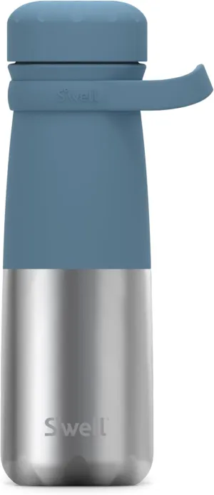 S'well Stainless Steel Traveler With Handle, 24oz, Sky Silver Lining, Triple Layered Vacuum Insulated Containers Keeps Drinks Cold for 40 Hours and Hot for 16, BPA Free, Easy Carrying On the Go
