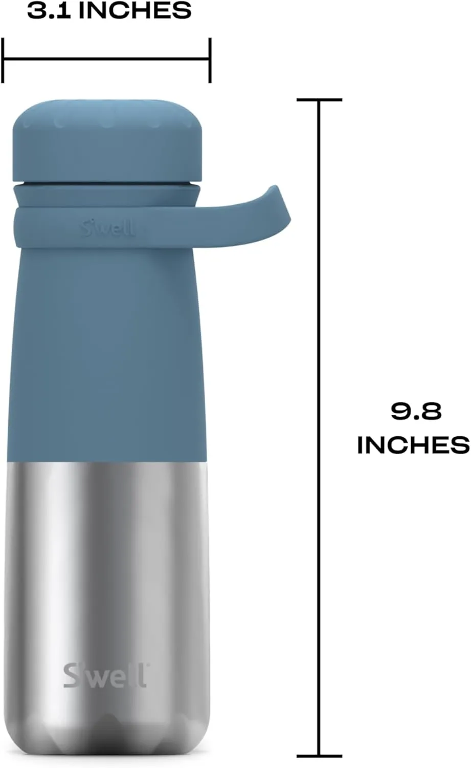 S'well Stainless Steel Traveler With Handle, 24oz, Sky Silver Lining, Triple Layered Vacuum Insulated Containers Keeps Drinks Cold for 40 Hours and Hot for 16, BPA Free, Easy Carrying On the Go