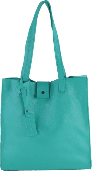 T247 - Ital. leather shopper with removable inner pocket
