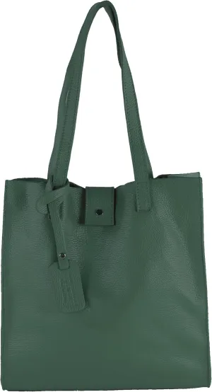 T247 - Ital. leather shopper with removable inner pocket