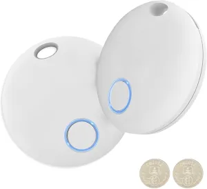 Tacker Tags-2 Pack, Bluetooth Tracker, Keys Finder and Item Locator for Keys, Bags Luggage, Suitcases and Wallet, Tracking Tags, Works with TUYA APP, Both iOS and Android Compatible, White