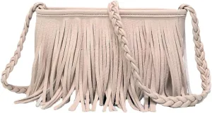 Tassel Crossbody Bag for Women Small Leather Handbags Ladies Fashion Purse Phone Bag