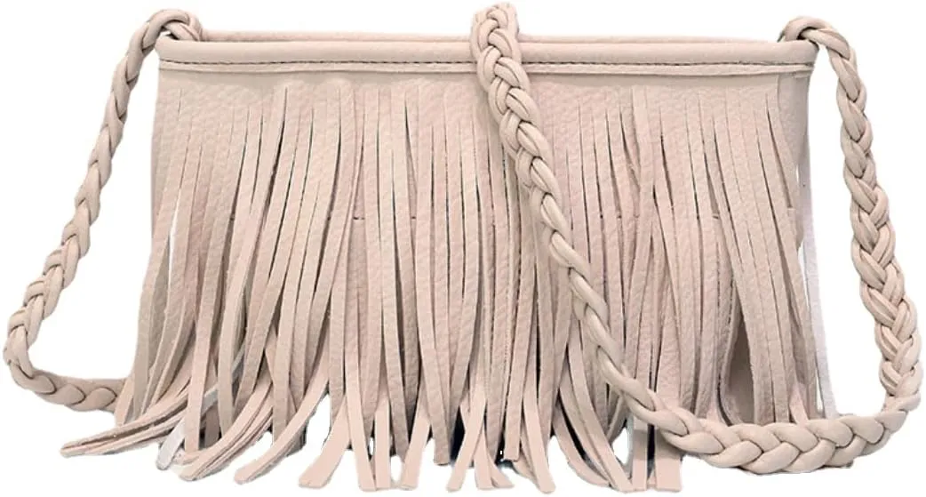 Tassel Crossbody Bag for Women Small Leather Handbags Ladies Fashion Purse Phone Bag