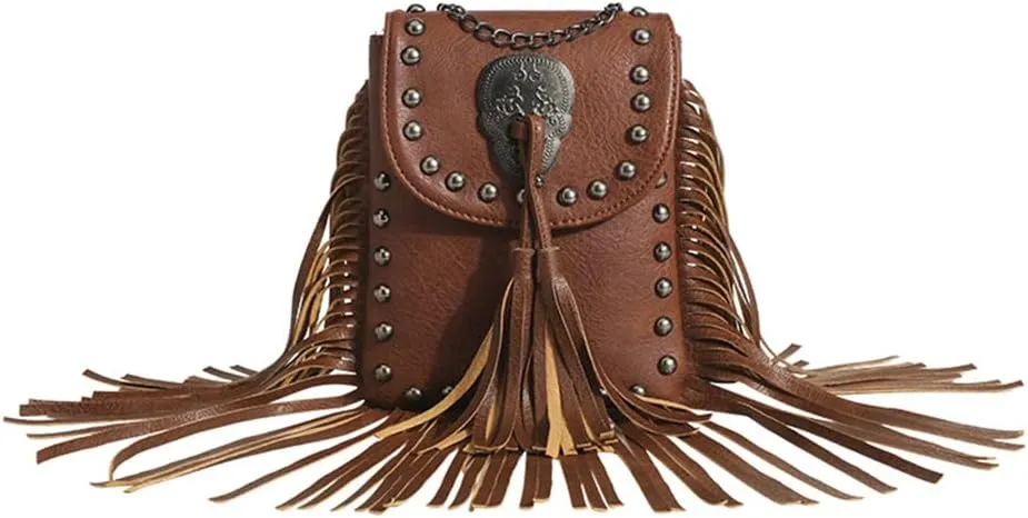 Tassel Handphone Crossbody Bag Handbag With Riveter With Chain Small Bag Supermini Bag Nano Mini Clinch Bolt