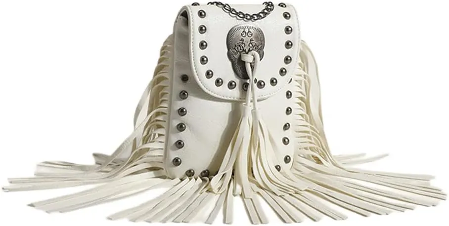 Tassel Handphone Crossbody Bag Handbag With Riveter With Chain Small Bag Supermini Bag Nano Mini Clinch Bolt