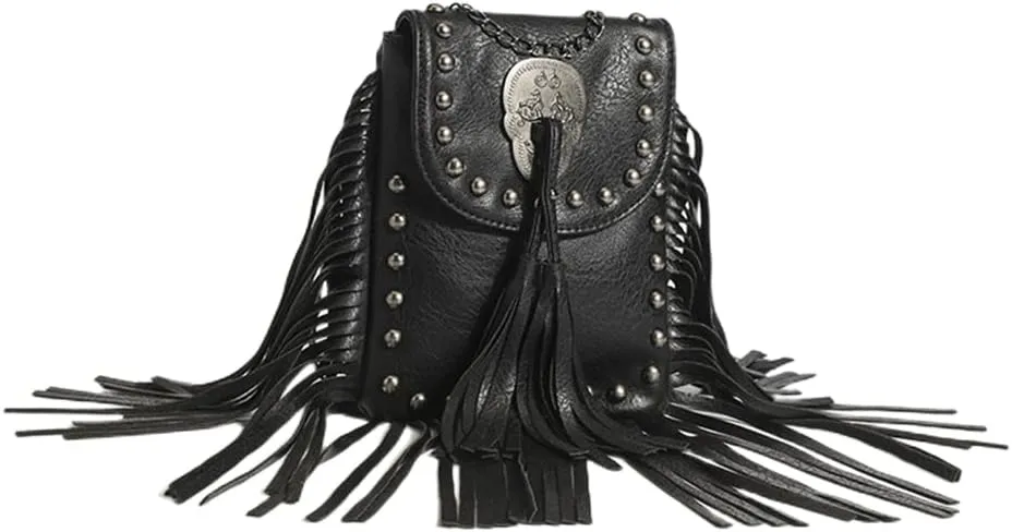 Tassel Handphone Crossbody Bag Handbag With Riveter With Chain Small Bag Supermini Bag Nano Mini Clinch Bolt