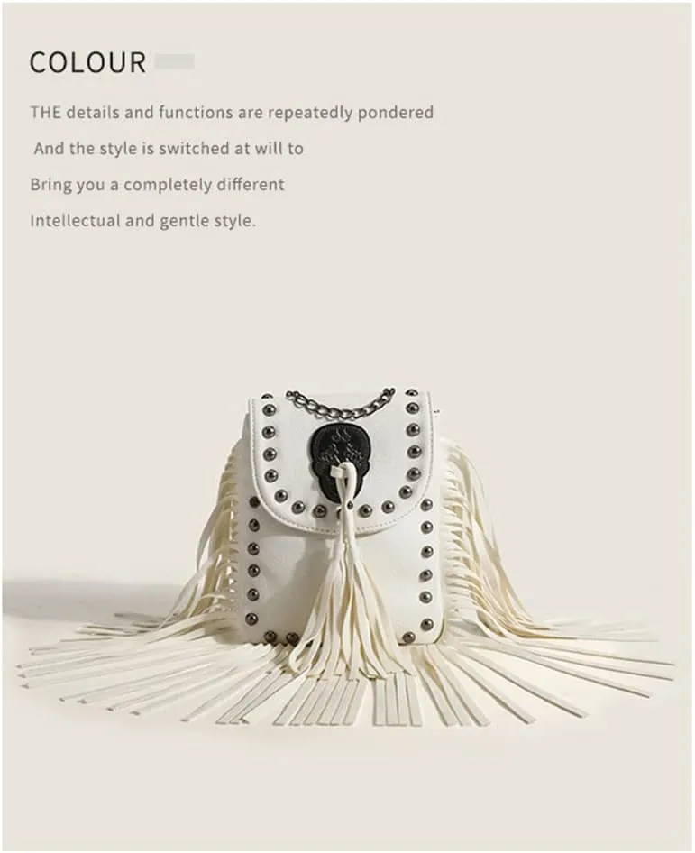 Tassel Handphone Crossbody Bag Handbag With Riveter With Chain Small Bag Supermini Bag Nano Mini Clinch Bolt
