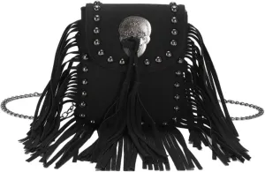 Tassel Purse for Women,Small Crossbody Bag for Ladies,Shoulder Bag with Tassel,Vintage PU Leather Satchel