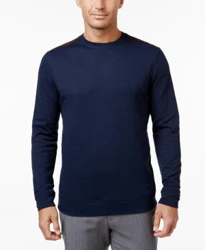 Tasso Elba Mens Shoulder Patch Pullover Sweater