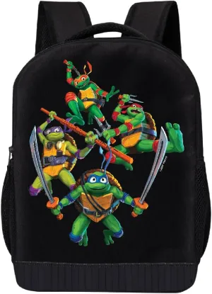Teenage Mutant Ninja Turtles Backpack Shoulder Bag for Boys, Girls, Toddlers - Leonardo, Donatello, Michelangelo and Raphael Cute Kids Backpack for School - 18" Inch Bookbag (Characters)